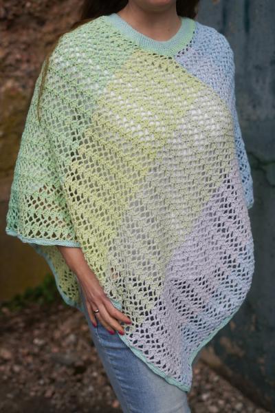 Häkelanleitung Poncho "Frühlingserwachen", Gr. 34-50